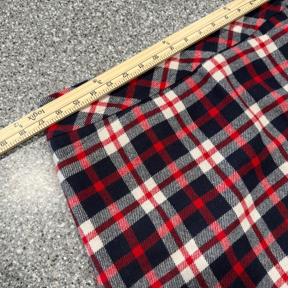 Talbots Womens Navy Red Tartan Plaid Wool Blend Straight Skirt Size 8 Lined 90s - Picture 7 of 8